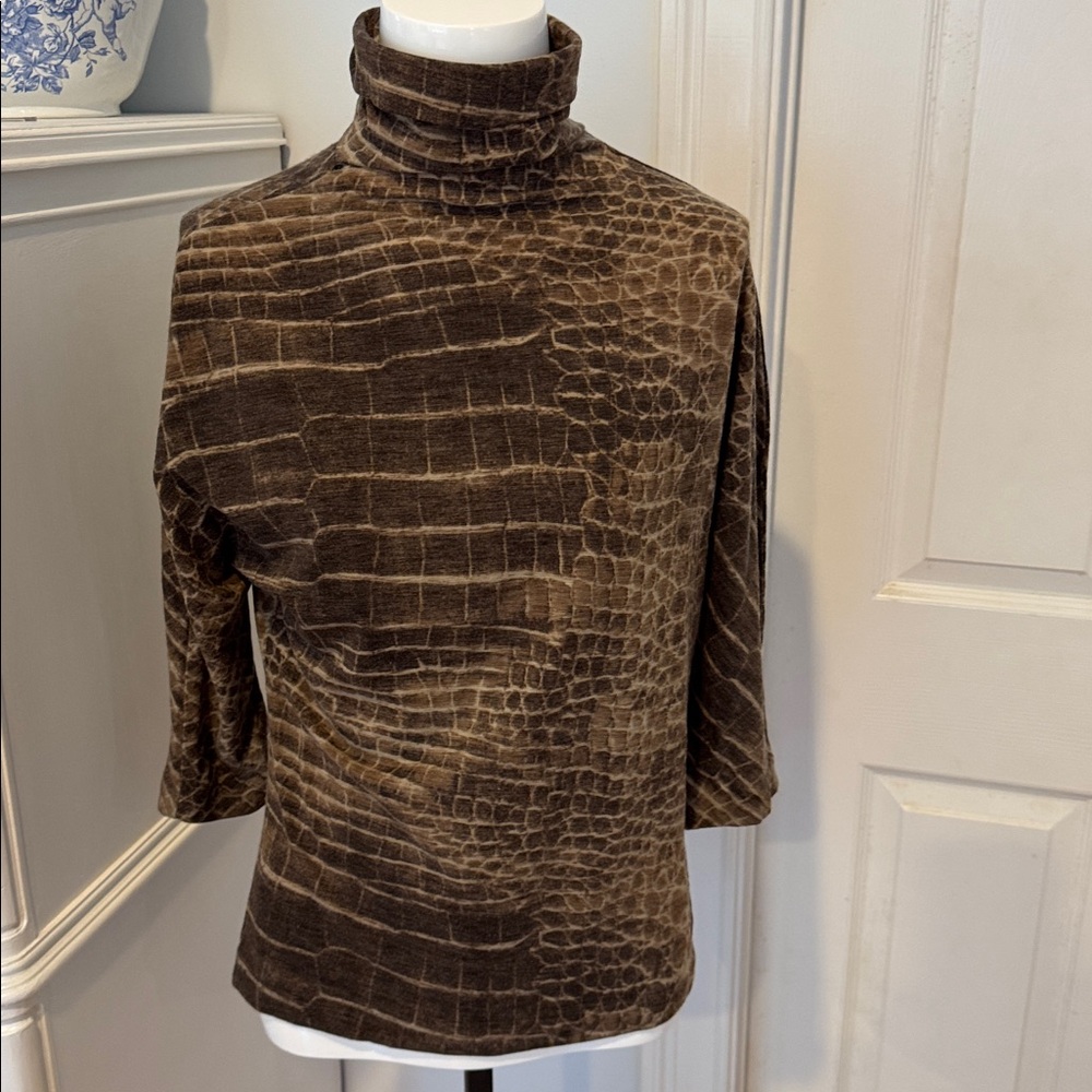 MaxMara Brown Patterned Turtleneck